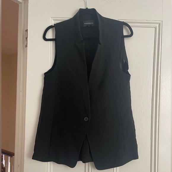 Club Monaco Black Zoela Tuxedo Vest with Sheer Back - XS - Picture 5 of 11